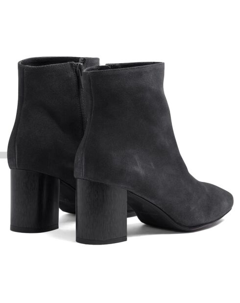 Bottines Anastasia en daim noires - Talon 6.5 cm