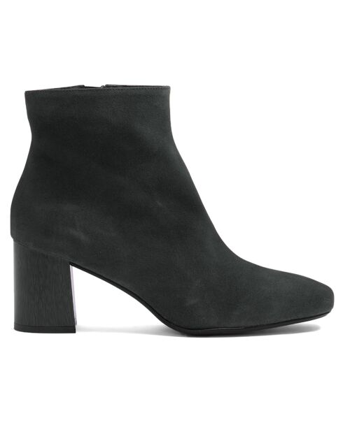 Bottines Anastasia en daim noires - Talon 6.5 cm