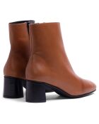 Botas Rosario de piel cocida marrón - tacón de 5 cm