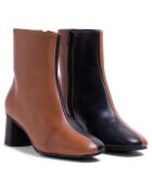 Botas Rosario de piel cocida marrón - tacón de 5 cm