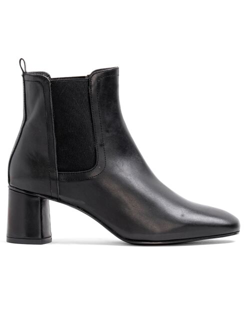 Bottines en Cuir Camille noires - Talon 5 cm