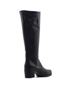 Linda schwarze Lederstiefel