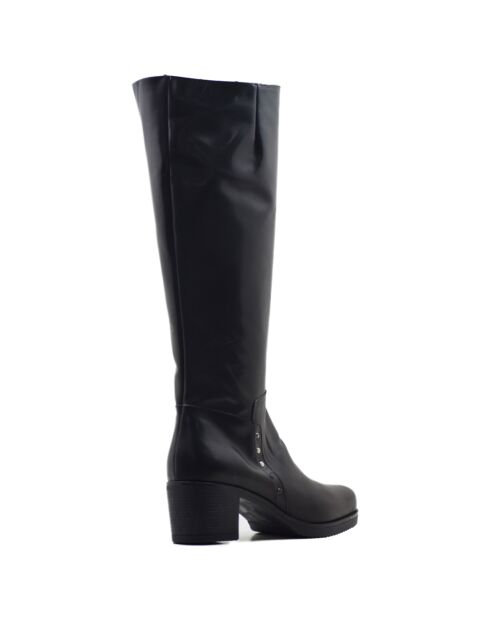 Linda schwarze Lederstiefel