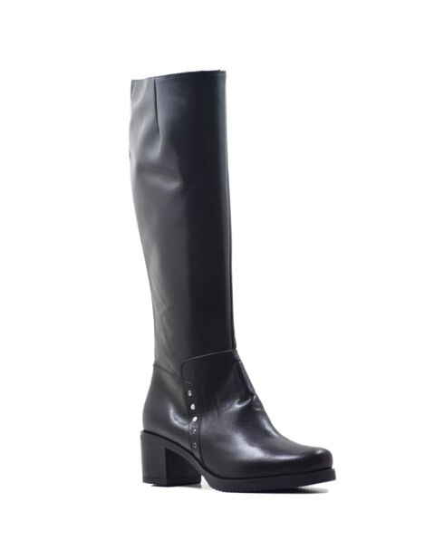 Linda schwarze Lederstiefel
