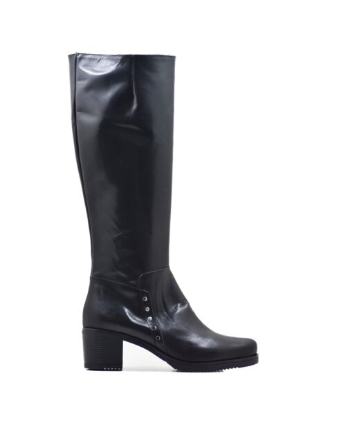 Linda schwarze Lederstiefel