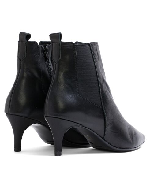 Bottines en Cuir Ophelie noires - Talon 7 cm