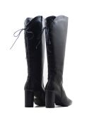 Mirari schwarze Krastlederstiefel - 8,5 cm Absatz