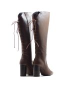 Mirari Stiefel aus braunem Krust Leder - 8,5 cm Absatz