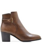 Camelkleurige leren laarzen van Drew - hak van 6 cm