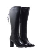 Mirari schwarze Krastlederstiefel - 8,5 cm Absatz