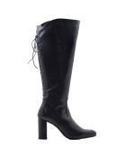 Mirari schwarze Krastlederstiefel - 8,5 cm Absatz