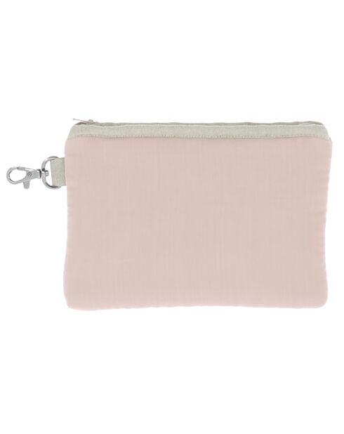 Platte buidel van blushzijde - 20x13 cm