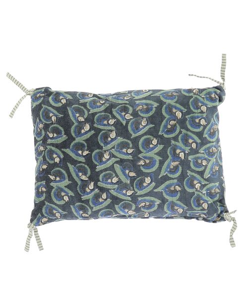 Housse de coussin Art Déco indigo - 25x35 cm