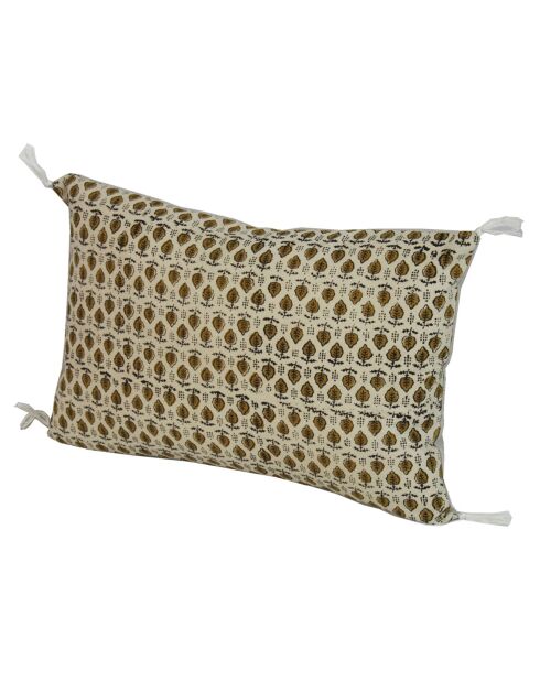 Housse de coussin Indienne ocre semis - 30x45 cm