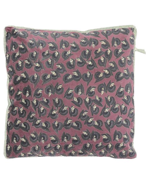 Burgunderfarbener Art Deco Kissenbezug - 45x45 cm