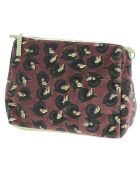 Bordeauxrode Art Deco toilettas - 18x26x12 cm