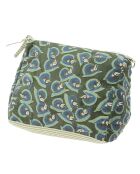 Toilettas Art Deco olijfgroen - 18x26x12 cm