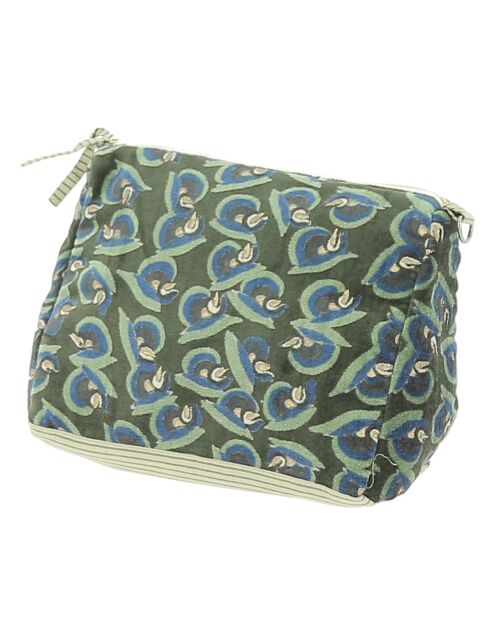 Toilettas Art Deco olijfgroen - 18x26x12 cm