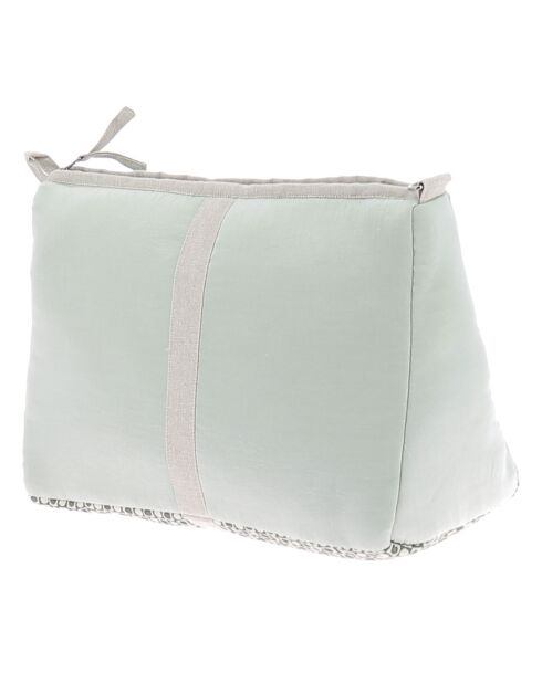 Toilettas van groene zijde - 18x26x12 cm