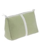 Kaki zijden toilettas - 18x26x12 cm