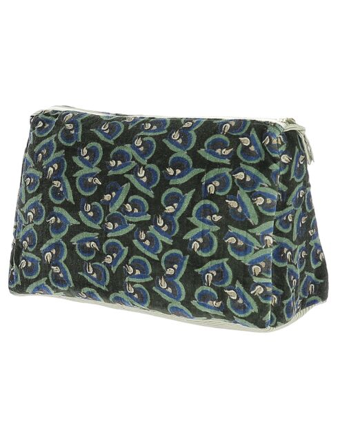 Toilettas Art Deco olijfgroen XL - 34x22x15 cm