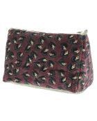 Bordeauxrode Art Deco XL toilettas - 34x22x15 cm