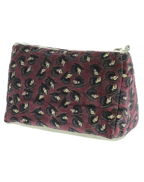 Bordeauxrode Art Deco XL toilettas - 34x22x15 cm