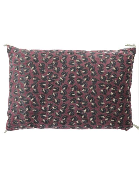 Burgunderfarbener Art-Deco-Kissenbezug, 50 x 75 cm