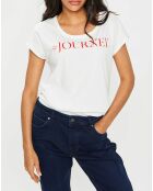 T-Shirt imprimé wording blanc/rouge