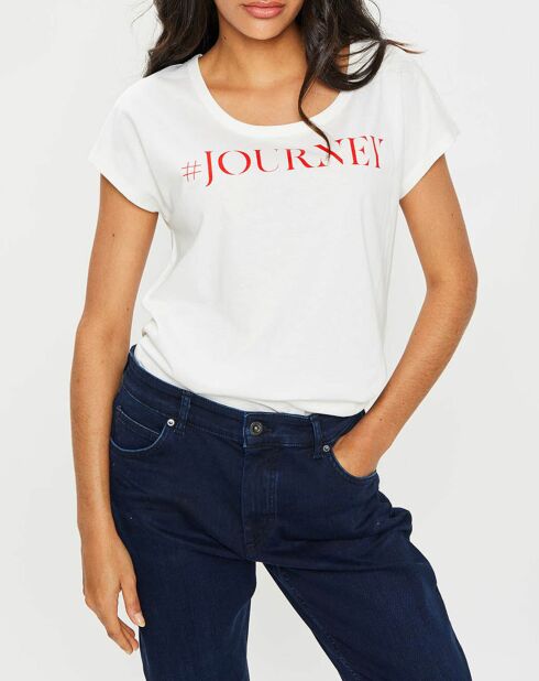 T-Shirt imprimé wording blanc/rouge