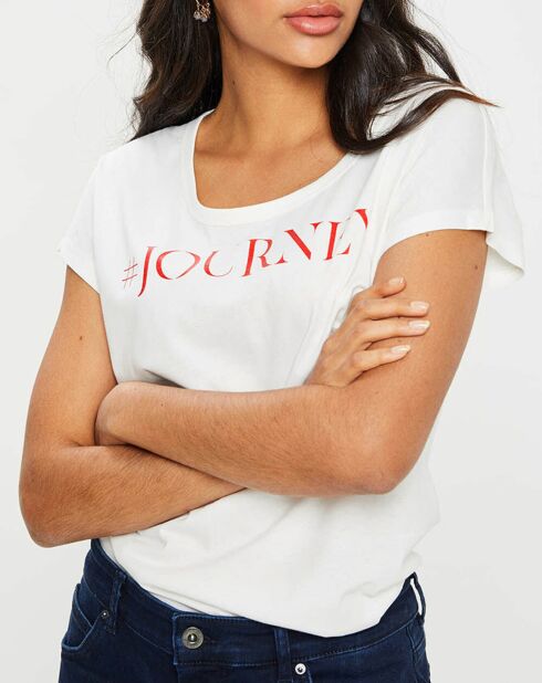 T-Shirt imprimé wording blanc/rouge