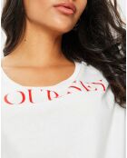 T-Shirt imprimé wording blanc/rouge