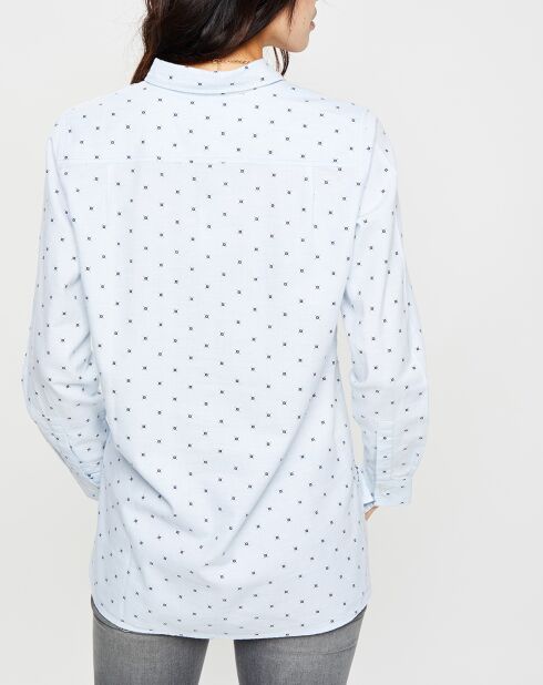 Chemise oxford imprimée bleu clair