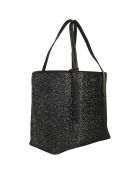 Sac cabas en Cuir Shopper bleu  - 30x48x15 cm