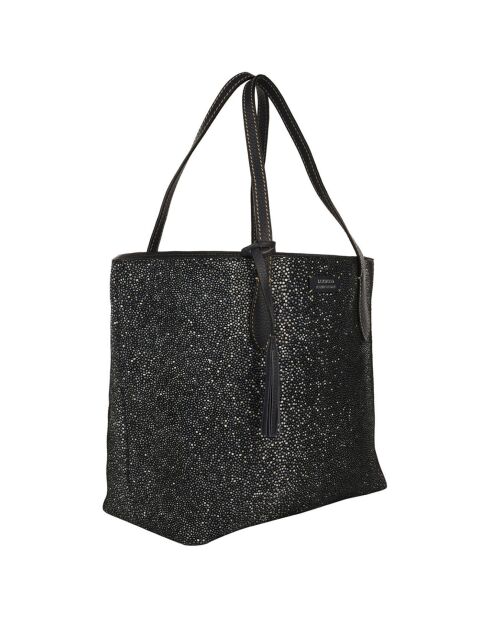 Sac cabas en Cuir Shopper bleu  - 30x48x15 cm