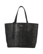 Sac cabas en Cuir Shopper bleu  - 30x48x15 cm