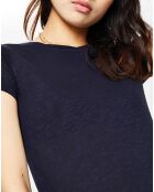 T-Shirt Flame col rond bleu marine