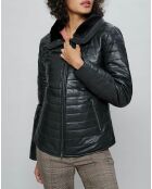 Doudoune en Cuir Emmanuelle noire