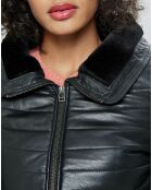 Doudoune en Cuir Emmanuelle noire