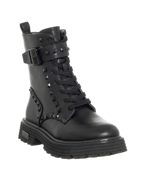 Boots en Cuir Studs noires