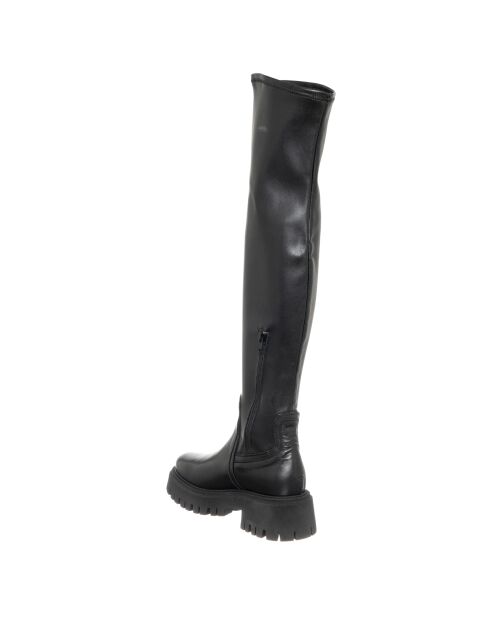Cuissardes en Cuir Lorelei noires - Talon 5.5 cm