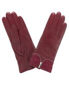 Gants en Cuir d'Agneau - doublure Cachemire rouges