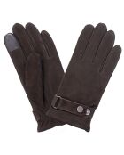 Gants en Cuir d'Agneau - doublure Textile marron