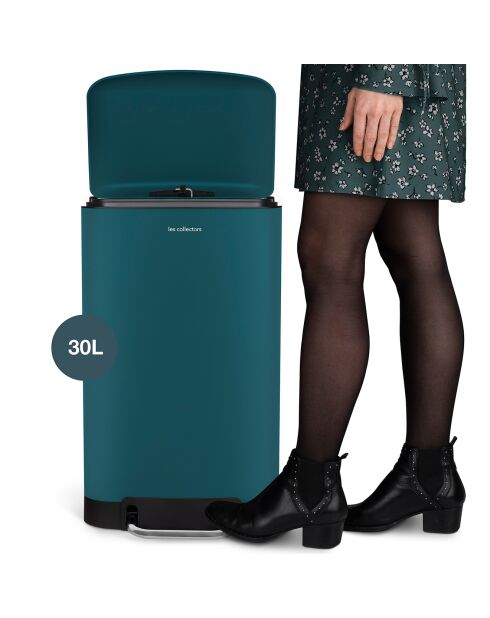 Poubelle à pédale bleu pétrole - 30L