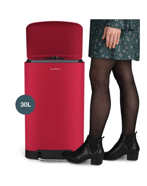 Poubelle à pédale rouge - 30L