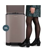 Poubelle à pédale taupe - 40L