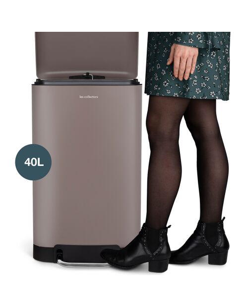 Poubelle à pédale taupe - 40L