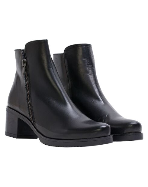 Botines Daya de piel negra - Tacón de 5,5 cm