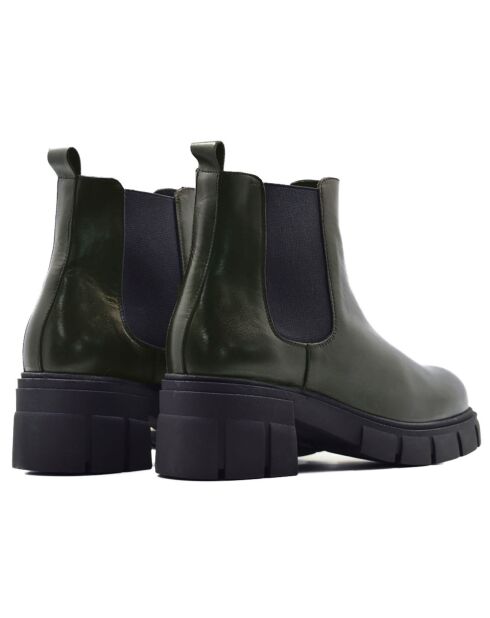 Botas Chelsea de piel caqui Maritza - Tacón de 6 cm
