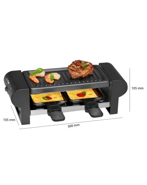 Machine à raclette/grill Clatronic RG3592 noire - 2 personnes
